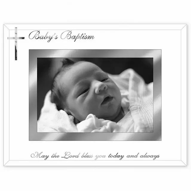 Baby Baptism Glass Frame