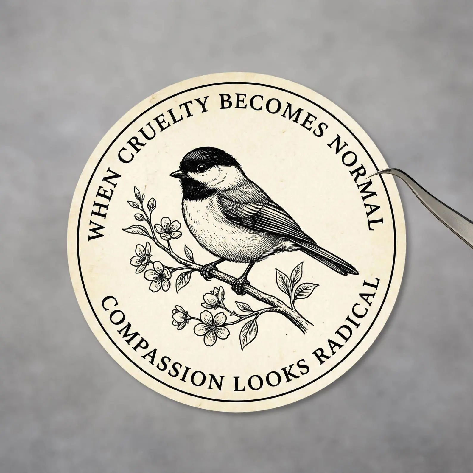 When Cruelty Becomes Norma Compassion Looks Radical Sticker, Waterproof, Democrat Liberal Laptop Water Bottle Decor, Political Leftist