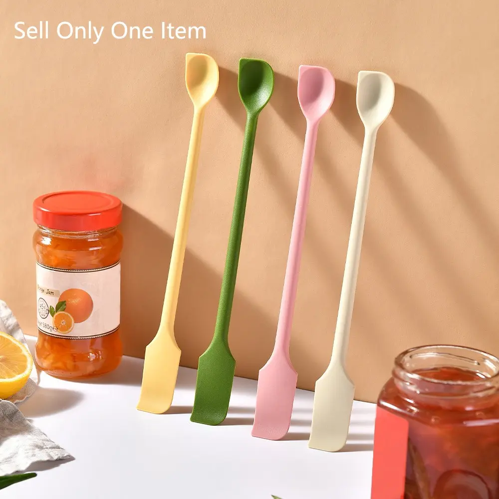 2 in 1 Silicone Spatula Spoon, Silicone Cooking Spoon, 1 Count Multifunctional Mini Scraper, Baking Tool, Kitchen Baking Tool, Kitchen Utensils for Home Use