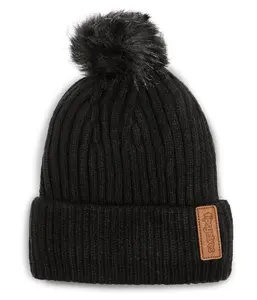 Black Pom Beanie