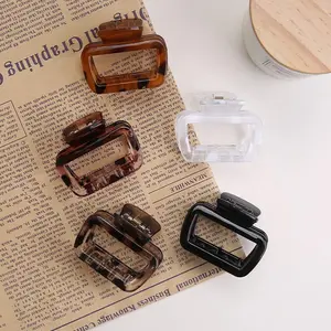 5PCS Glossy Hair Claw Clips Set – Transparent Rectangle Hair Clips for Strong Hold, Easy Updos for Thick Hair & Everyday Styling