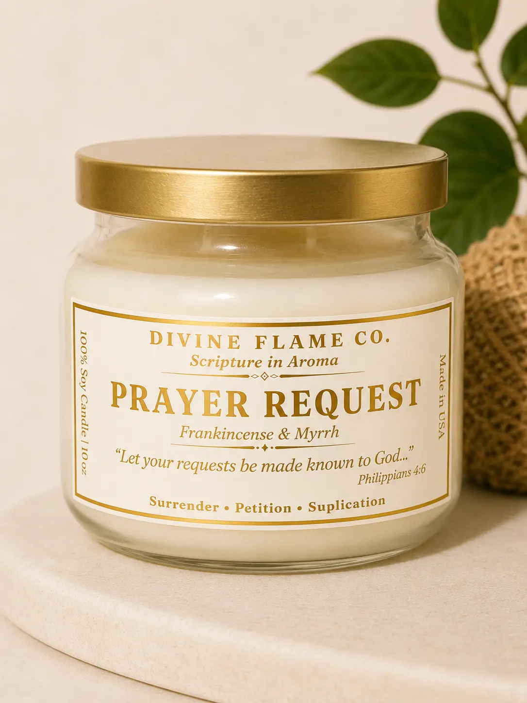 Prayer Request Candle | Frankincense & Myrrh | Christian Prayer Candle | Crafted with Prayer & Intention