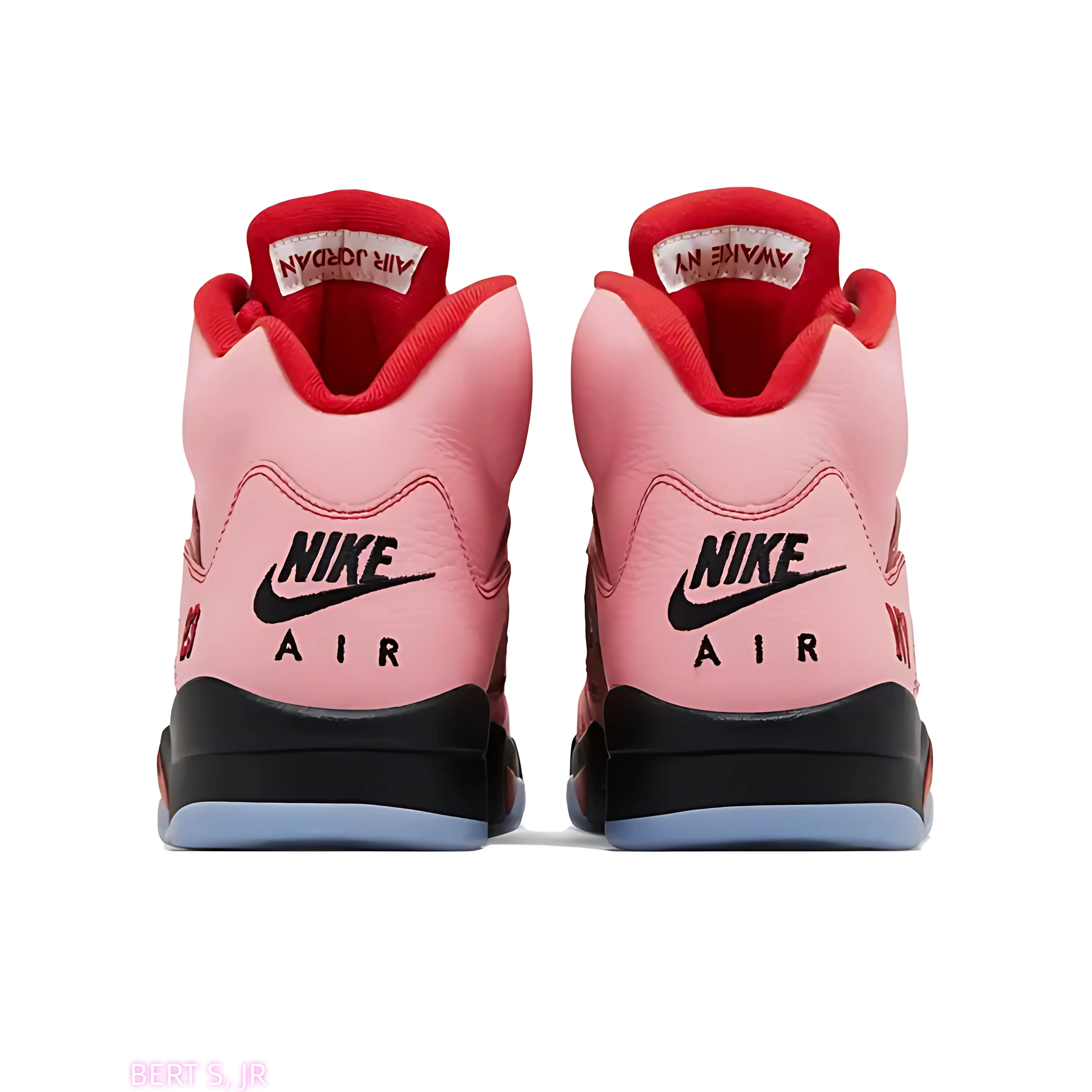 Retro Classic Pastel Pink Leather High Top Basketball Sneakers Unisex Red Inner Lining Cute Casual Lifestyle Shoes Brand New Sealed with Original Shoe Box Valentine Daily Street Fashion Footwear