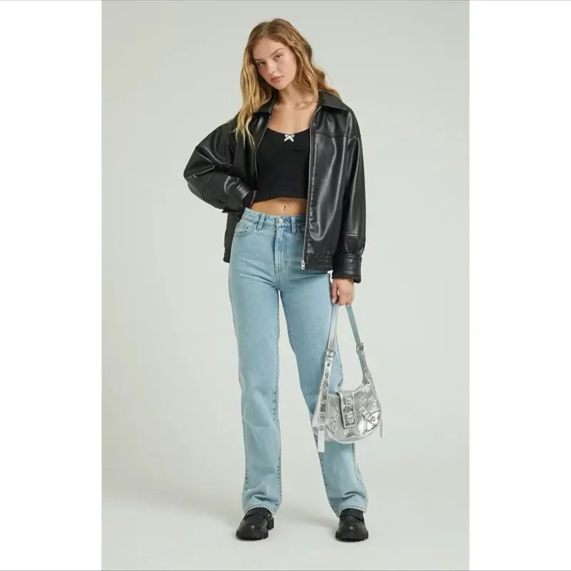 PacSun Women's Light Indigo '90s Boyfriend Jeans Denim Womenswear Loose Bottom