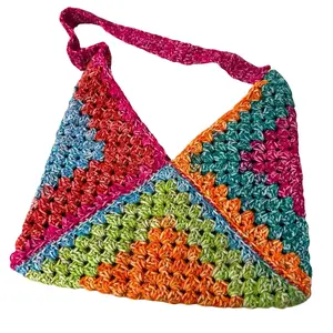 Granny square crocheted bag