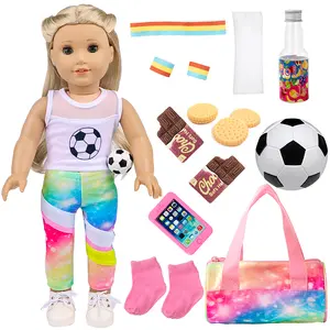 Sports set doll accessories, suitable for 16-18 inch dolls, including handbags, clothes, and other accessories. Excluding dolls and shoes, Christmas gifts