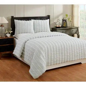 Twin Angelique Comforter 100% Cotton Tufted Chenille Comforter Set Teal - Better Trends