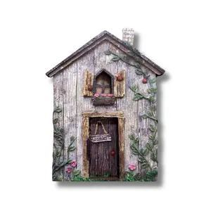Ivy Cottage Mini Fairy Door | 4" Tall Faux Faerie Elf Door Outdoor Garden Decor