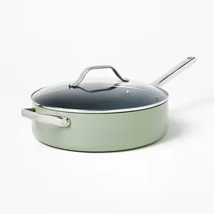 5qt Nonstick Ceramic Coated Aluminum Saute Pan Sage Green - Figmint 5qt Nonstick Ceramic Coated Aluminum Saute Pan Sage Green - Figmint