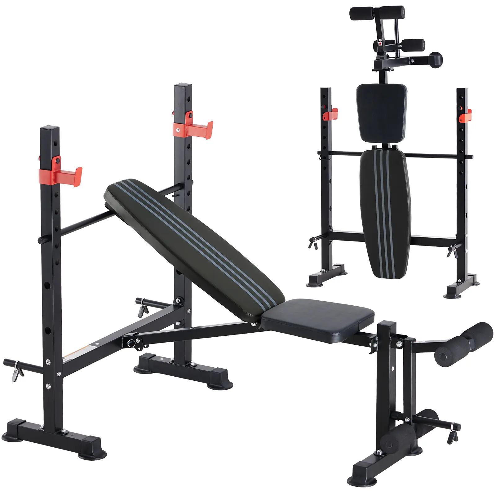 Adjustable Weight Bench with 650 Lbs Capacity, Foldable Incline Decline Workout Bench with Leg Developer for Home Gym