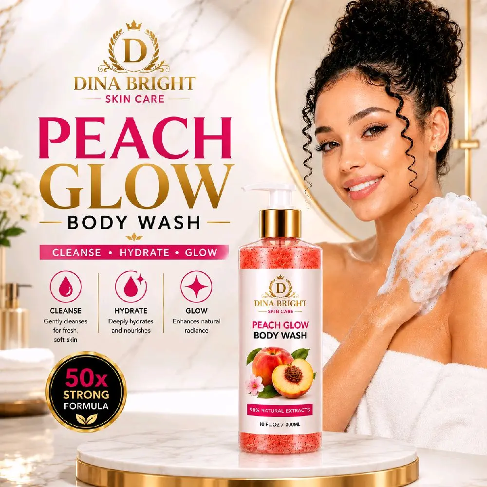 PEACH GLOW BODY WASH.