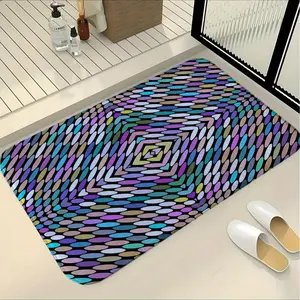 Non-Slip Bathroom Rug, Soft Color Symmetrical Diamond Pattern, Ideal for Kitchen Bath Laundry Room Entrance, Perfect Home Decor Gift