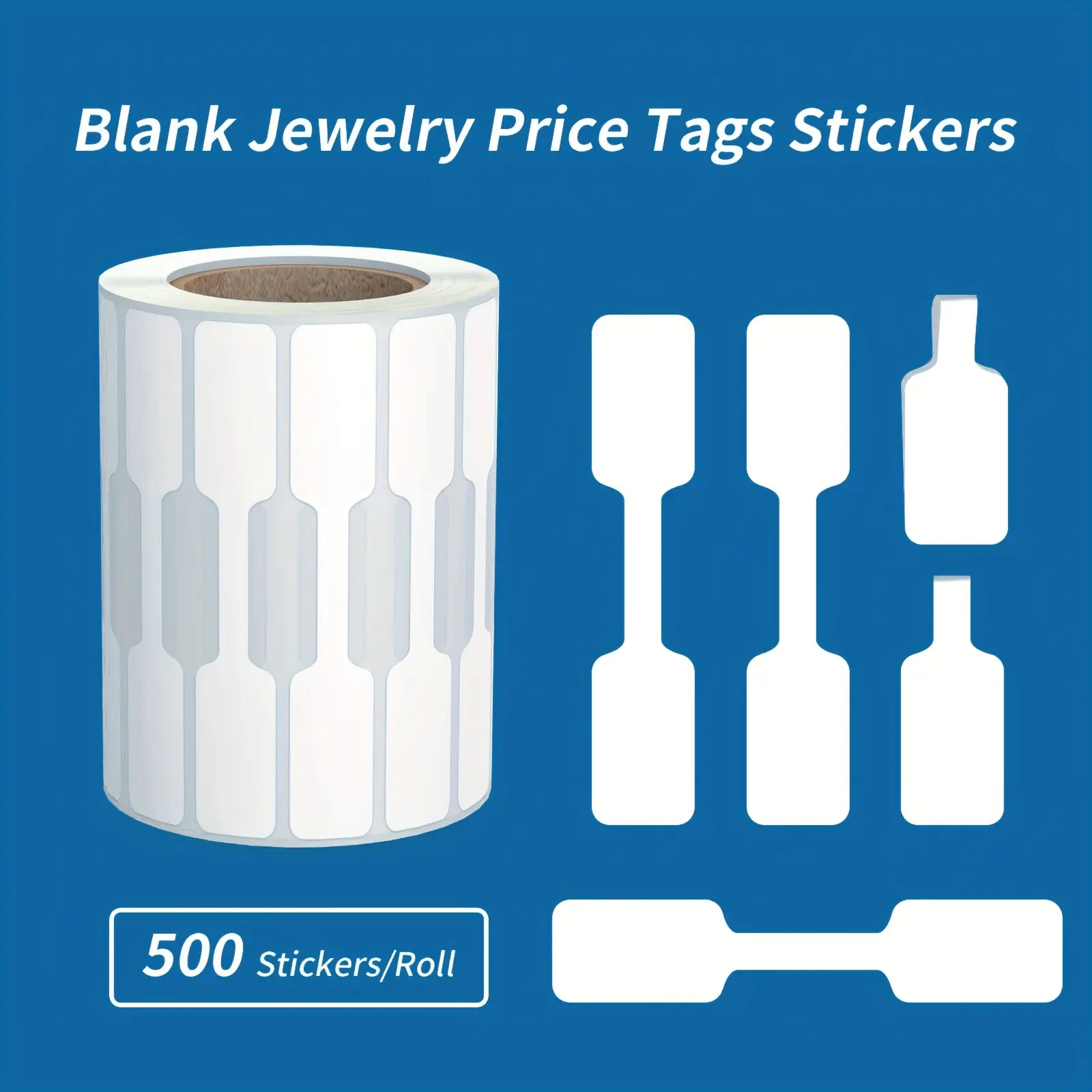 YITAP 500-piece Jewelry Price Tags, Blank Adhesive Labels for Necklaces, Earrings, Bracelets, and Rings, Self-Adhesive Retail Labels, Sticky Labels