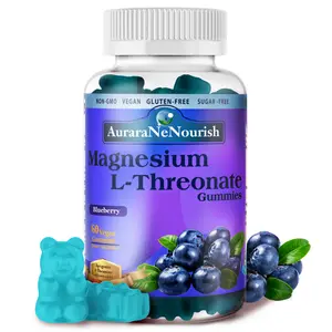 Magnesium L-Threonate Gummies, Focus, Memory, Brain Support, Sugar Free, Keto, Vegetarian - Blueberry Vitamin Gummies