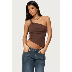Knotted One Shoulder Asymmetric Top