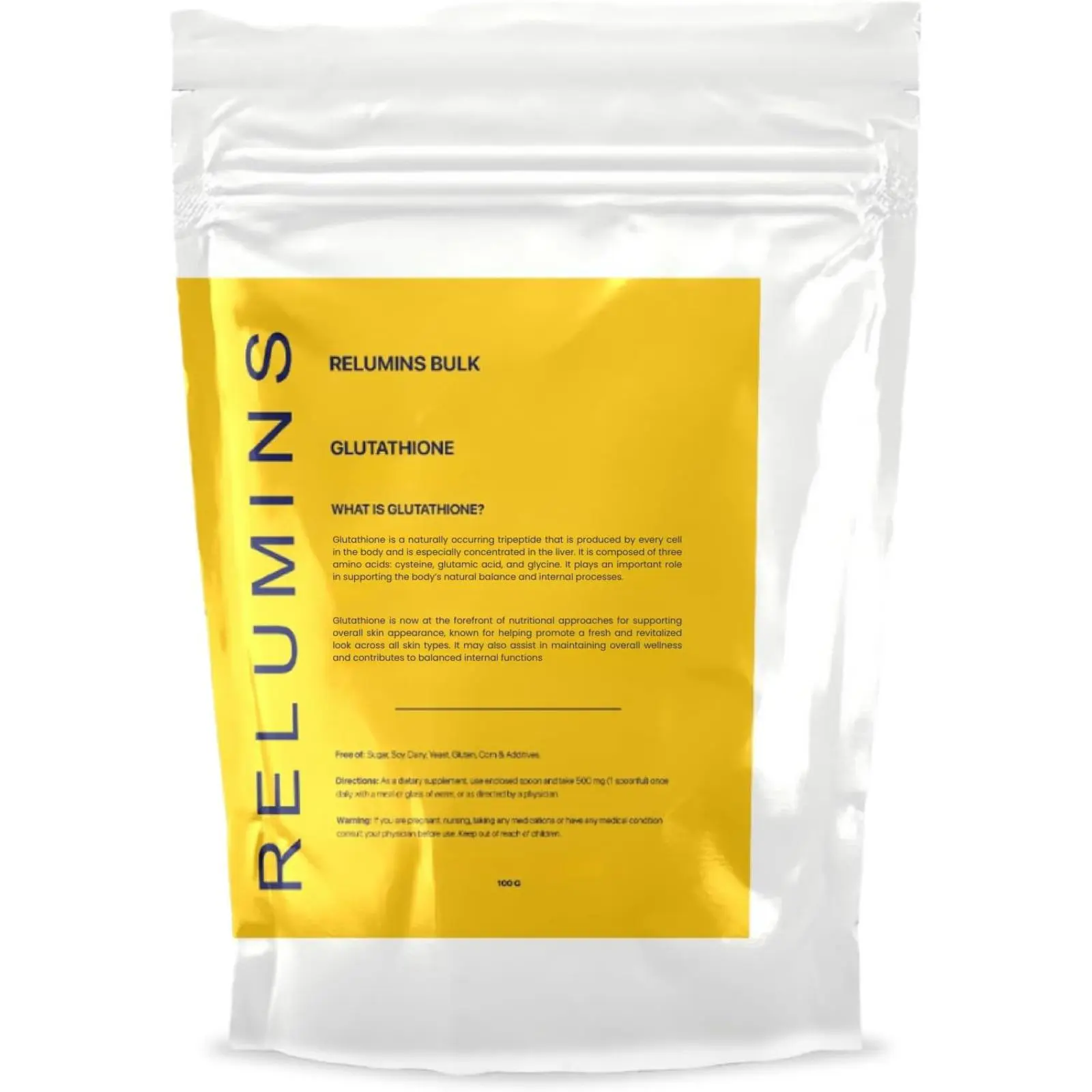 Relumins PUREPOWDER Glutathione – Premium Antioxidant Supplement for Skin Health, Immune Support, and Overall Well-Being – 100% Pure