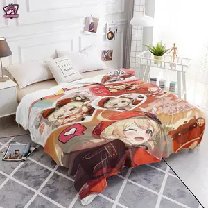 Genshin Impact Klee Chibi & Full Art Design Blanket - Multiple Sizes Game-Inspired Throw, Perfect Gift for Genshin Impact Fans 251110