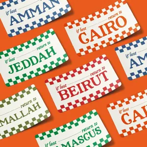 If Lost Please Return To My City Sticker – Diaspora Vinyl Sticker 3" – Amman, Beirut, Ramallah, Cairo & More, Custom Palestine