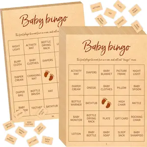 Baby Shower Bingo Game 50 Perforated Bingo Cards Calling Cards for Baby Shower Bridal Wedding Shower