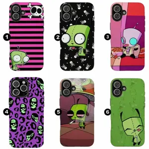 Y2K Invader Z1m G1r Phone Case ,Cartoon Aesthetic Gift  for iPhone X, 11, 12, 13, 14, 15 & more –  SS Galaxy S21 to S25 Ultra, Plus with Suction