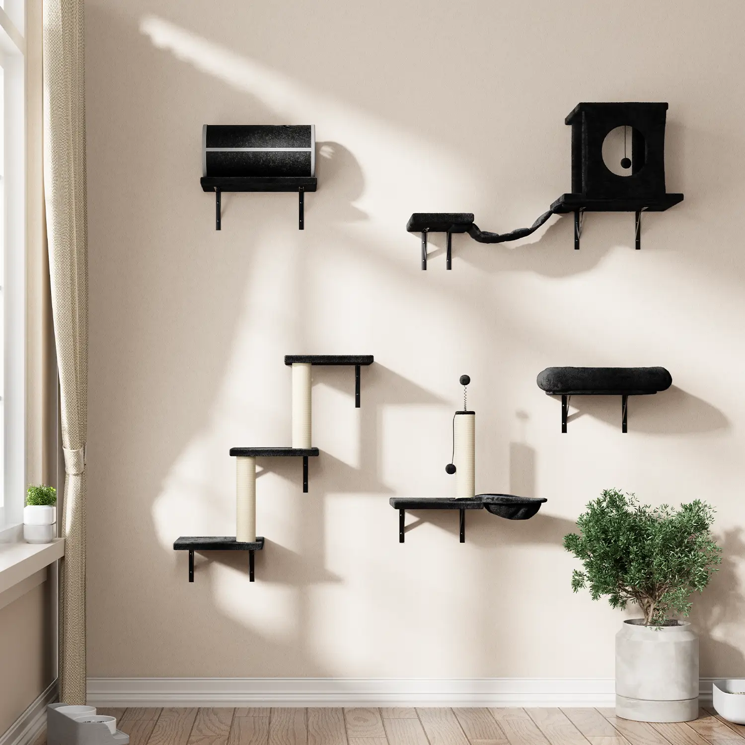 Wall Mounted Cat Climbing Frame – Saves Your Apartment Space & Creates a Happy, Cozy Paradise for Kittens!