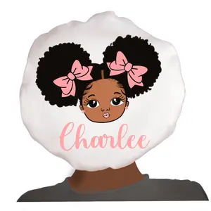 Coco Diamond Beauty Custom Satin Hair Bonnet for Women, Men and Kids Sleep  - Premium Satin with Custom Print for Long Lasting Wear- Power Puffs