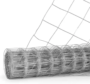 Fencer Wire Galvanized Welded Wire Fence with 4" x 4" Square Opening, 16 Gauge Wire Mesh Fence Roll for Vegetables Garden Netting Chicken Coop Animal Enclosure
