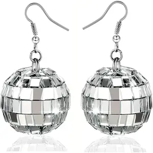 Disco Ball Earrings 24mm 70'S Disco Punk Earrings for Women