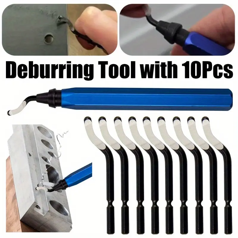 [Steel Deburring Tool with Grip]11Pcs Professional Deburring Tool Set ...
