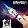 Compact Ceramic-Metal Butane Gas Lighter - Classic, Lightweight, Wind-Ready Flame Windproof Blowtorch, Zinc Alloy Build, 360-Degree Ignition, BBQ Grills Lighter, Indoor Camp Kitchen Gear (No Fuel Included)