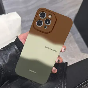 A phone case with matcha latte pattern, PBT material full protection anti-drop hard case, suitable for 17/16/15/14/13/12/11 PRO PROMAX PLUS AIR, an ideal gift for friends and family, FLSBGMJK27