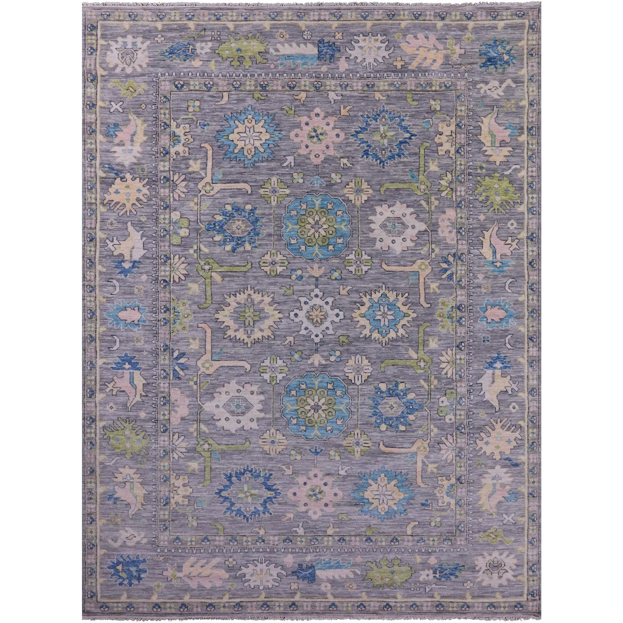 SUPER SALE Grey Turkish Oushak Handmade Wool Rug - 10' 3" X 13' 9"