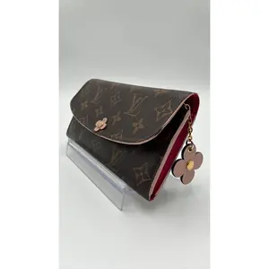 Pre-owned Louis Vuitton Leather Luxury Bags & Accessories Monogram Emilie Wallet, Pink Flower Date Code: MI1168 Entrupy ID: GOHV7T9