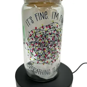 Christmas Lights Tangled Glass Cup - Perfect for Drinks - Drinkware, Bottles