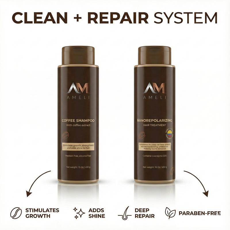 Ameli Nanorepolarizing Hair Treatment with Coenzyme Q10 Botanical Extracts & Hydrolyzed Proteins 16.9 fl oz