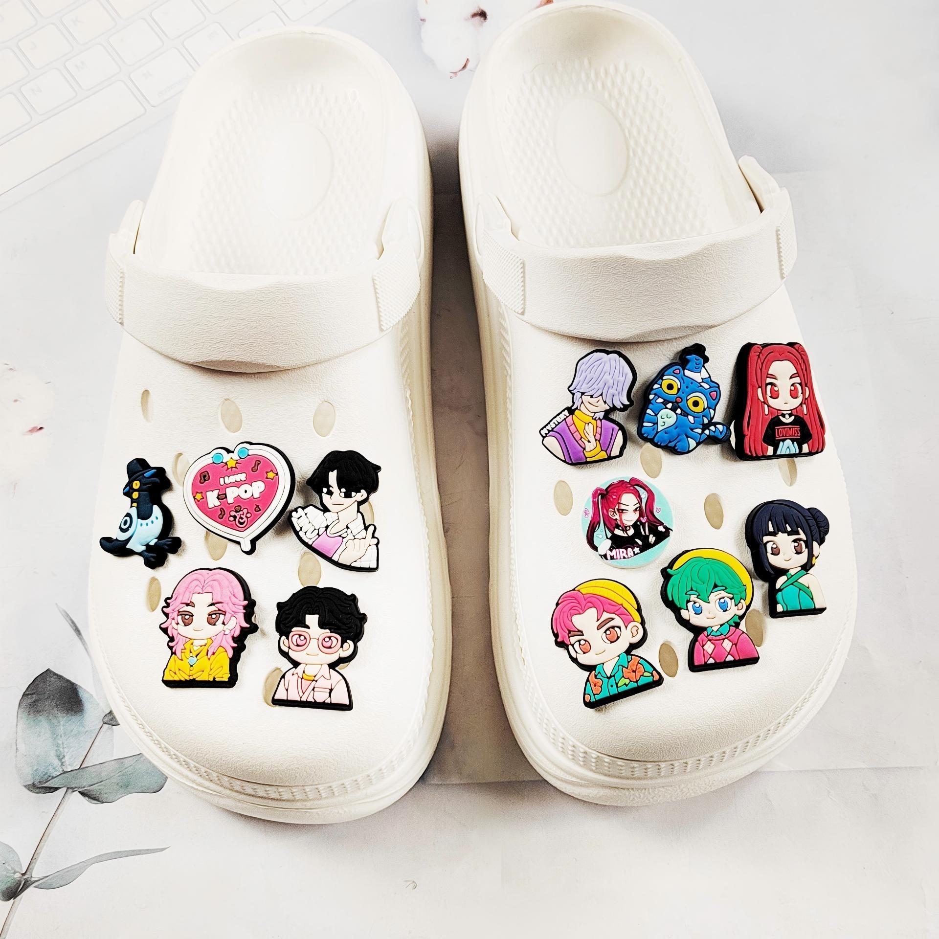 Trendy "Demon Hunter" Series PVC Shoe Charms — 23-Piece Set of Cartoon Soft Rubber Shoe Accessories; Cute Shoe Buckles Suitable for Various Occasions