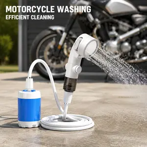 Outdoor showerhead for bathing, high-pressure portable electric water pump—convenient camping shower set with pet shower attachment