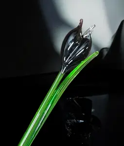 Black Glass Tulip - Handcrafted Long Stem Flower