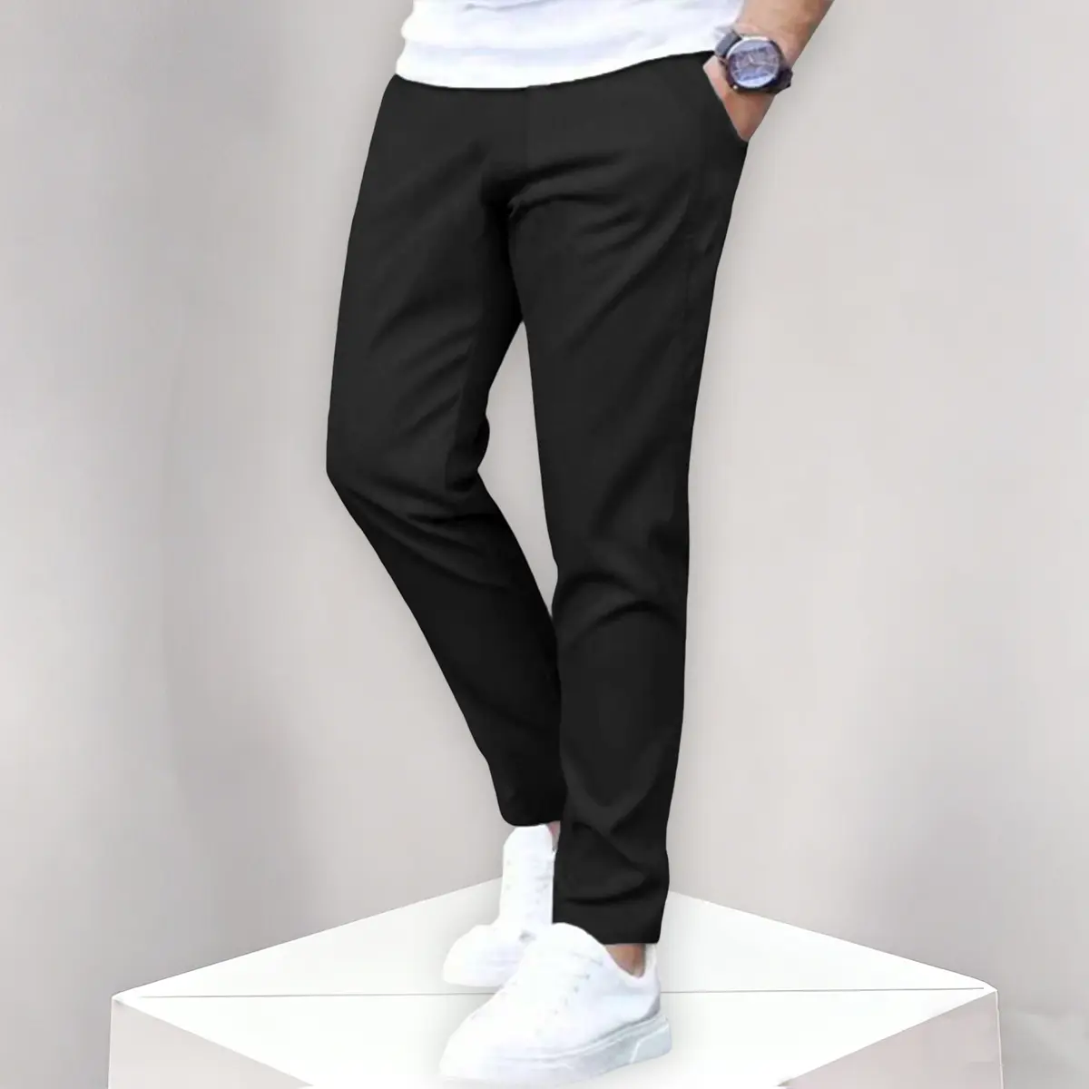 Teen Boys Casual Solid Color Lightweight Trousers | Durable Easy Care School Spring Summer Daily Bottoms