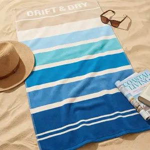Drift & Dry Bondi Split Beach Towel – Quick-Dry, Sand-Resistant, Ultralight Microfiber with Carry Pouch