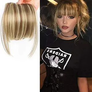 Clip-in Air Bangs Hair Piece for Women Invisible Seamless Fake Bangs with Volume Natural Looking Fringe Topper Face-Contouring Youthful Style Multiple Colors for Any Face Shape`