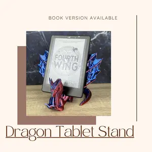 Dragon Kindle/Book Stand Tablet Display/Holder Booktok 3D Printed Small Nook for Bedside Desk Nightstands Gift for Readers and Fantasy Fans