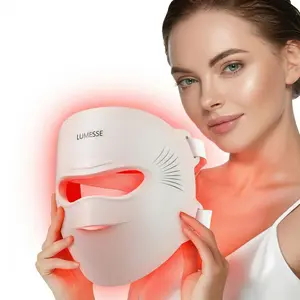 Lumesse LED Red Light Therapy Facial Mask - 4 Light Modes with 850nm NIR, 2000mAh Rechargeable Battery, Portable Facial Care Tools, Single Item for Home & Travel Skincare, High-Frequency Device, Mother's Day Gift, Skin Texture Smoother,summervibes