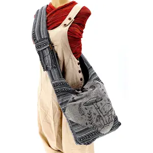 Mushroom Frame Crossbody Bag | Structured Cotton Messenger Bag