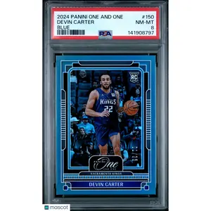 Devin Carter 2024 Panini One And One #150-Blue PSA 8 01/35