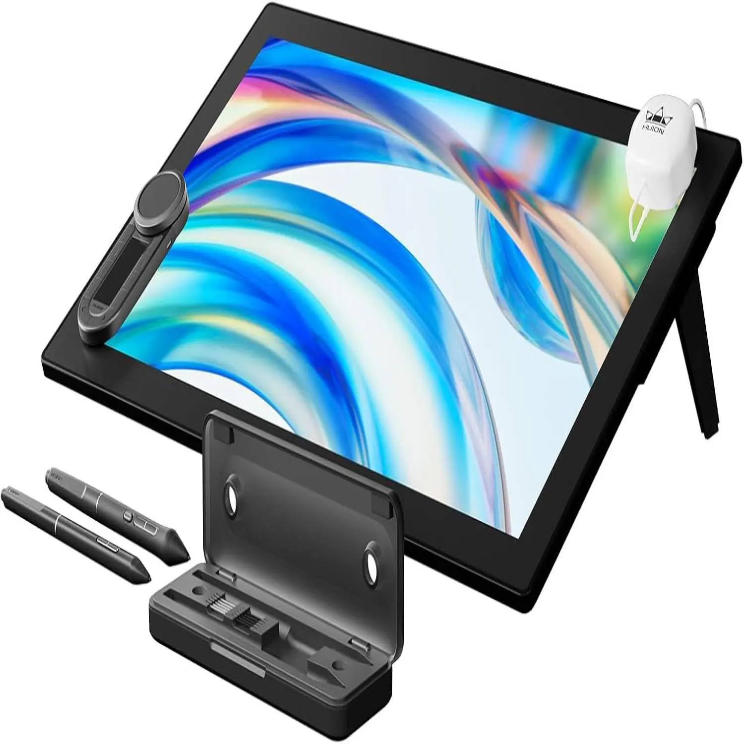 HUION KAMVAS Pro 24 (Gen 3) Touch Drawing Tablet with Screen, 4K UHD Graphic Drawing Display with Dual 16384 Pen Pressure Stylus, PenTech 4.0, 99% Adobe RGB, Wireless Keydial, 23.8 Inch Monitor
