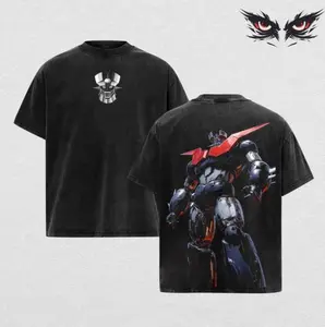 Exclusive Limited Mazinger Z Mecha Vintage Washed Graphic Tee Unisex Oversized Heavy Cotton Short Sleeve Crewneck Classic Retro Robot Anime Aesthetic Casual Streetwear Daily Fashion Top Ideal Gift for Mecha Anime Collectors Adult Fans Men Women
