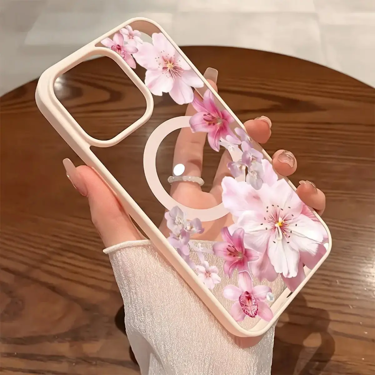 Premium Magnetic Phone Cases for iPhone11/12/13/14/15/16//17/Air/promax/Plus Pink Tropical Flowers CoquetPattern y2k cased MagSafe Ready, Anti-Fall, Springtok and Ultra-Thin Design| Perfect for Everyday Use iPhone case