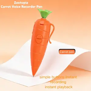 Judy & Nick Carrot Voice Recorder Electronic Sound Toy Can Write Graffiti Ballpoint Pen Novelty Voice Recorder Pen Gift