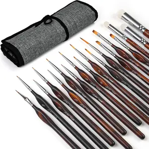 Golden Maple 18PCS Micro Detail Paint Brush Set, Small Fine Detail Model Brushes，Dry Brushes